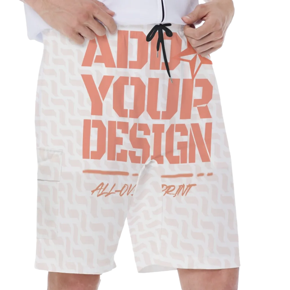 All-Over Print Men's Beach Shorts With Side Pocket