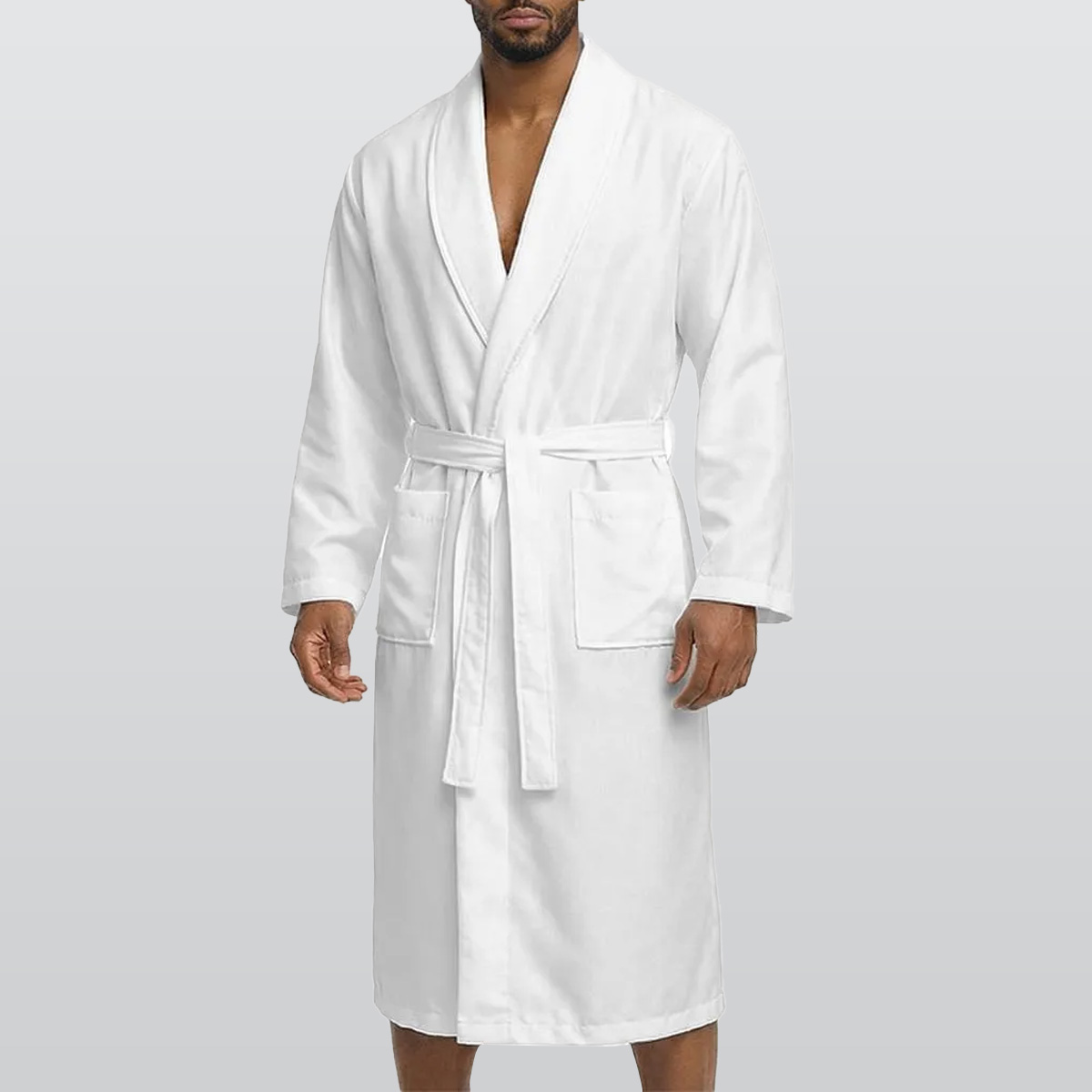 All Over Print Men’s Fleece-Lined Bathrobe with Belt