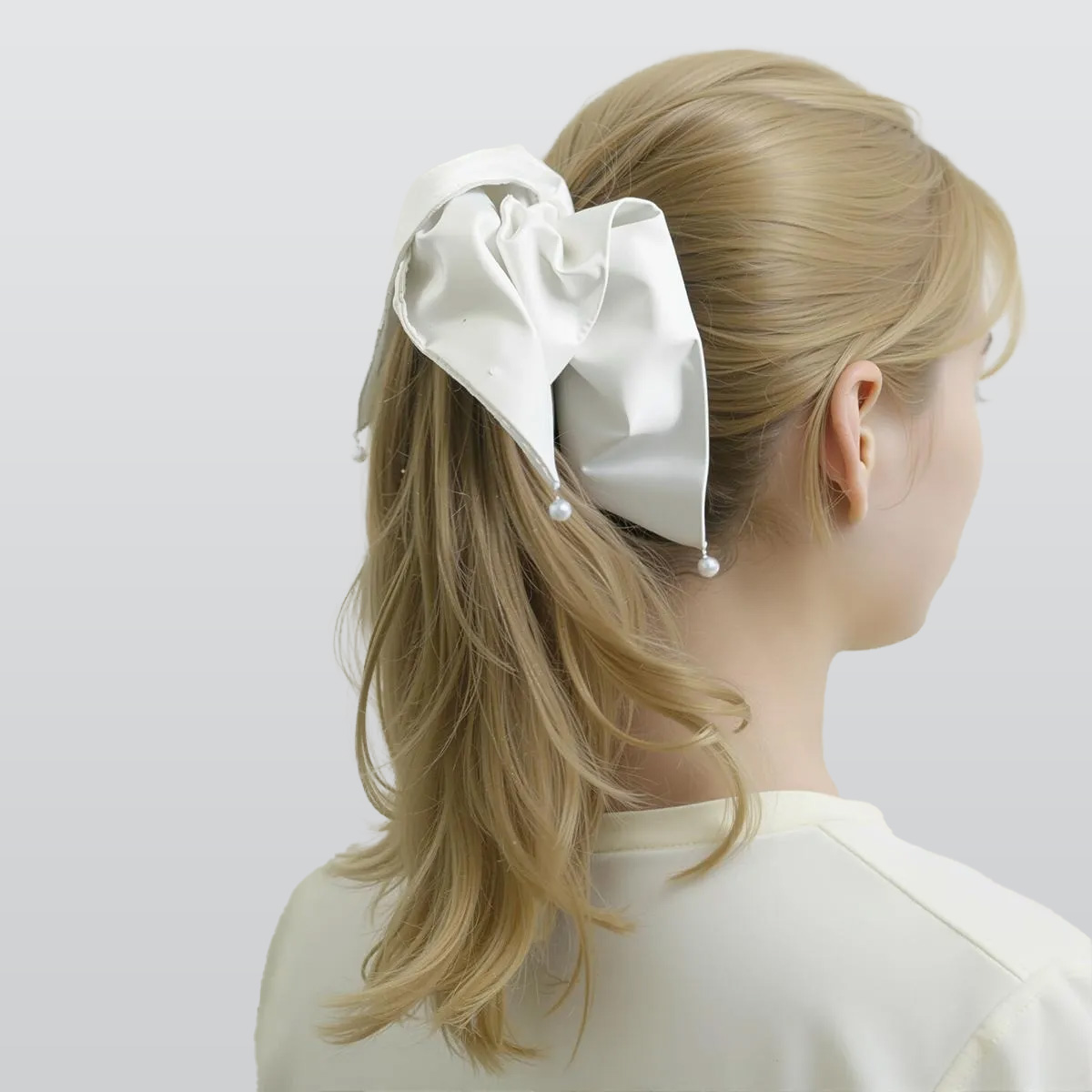 Satin Pearl Hair Tie