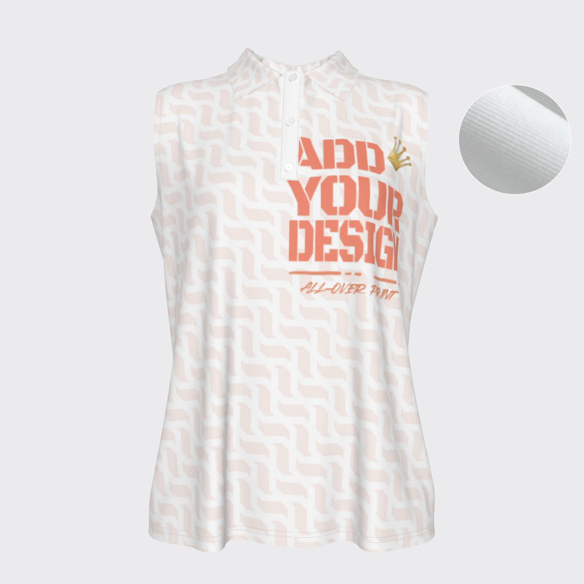 All-Over Print Women's High-Elastic Sleeveless Polo Shirt for Customized Client Orders