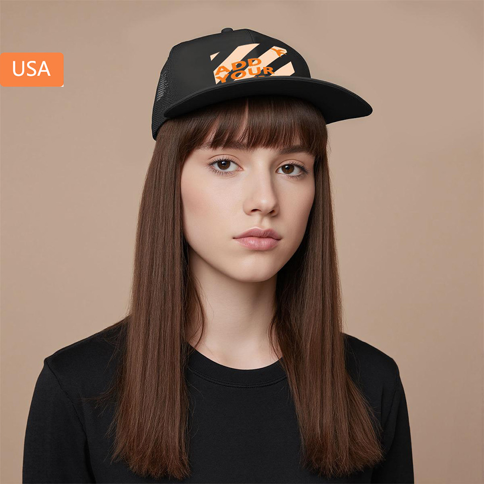 Adult Solid-Color Mesh Baseball Cap Printed in USA