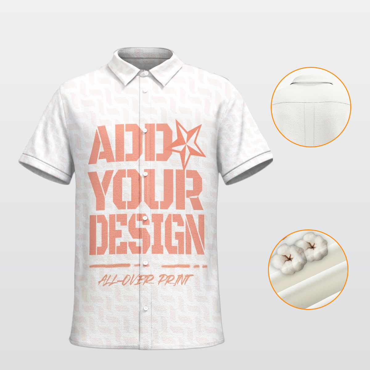 All-Over Print Men's Business Collared Shirt|115GSM Cotton poplin