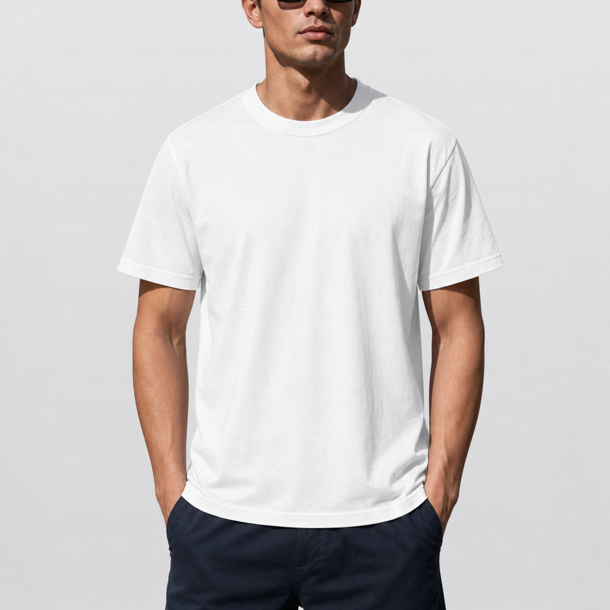 Men's Heavyweight Crew Neck T-Shirt|Embroidery