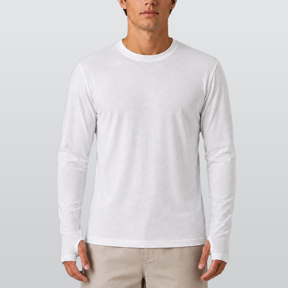 All-Over Print Men's Long-Sleeved Sunscreen T-Shirt with Thumbhole