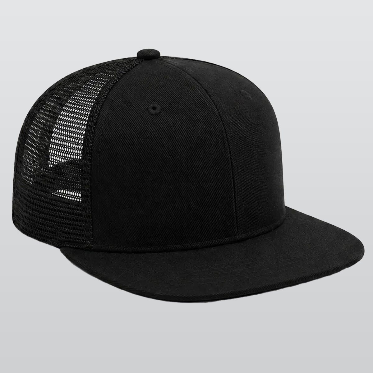 Embroidery Flat-Brim Mesh Cap
