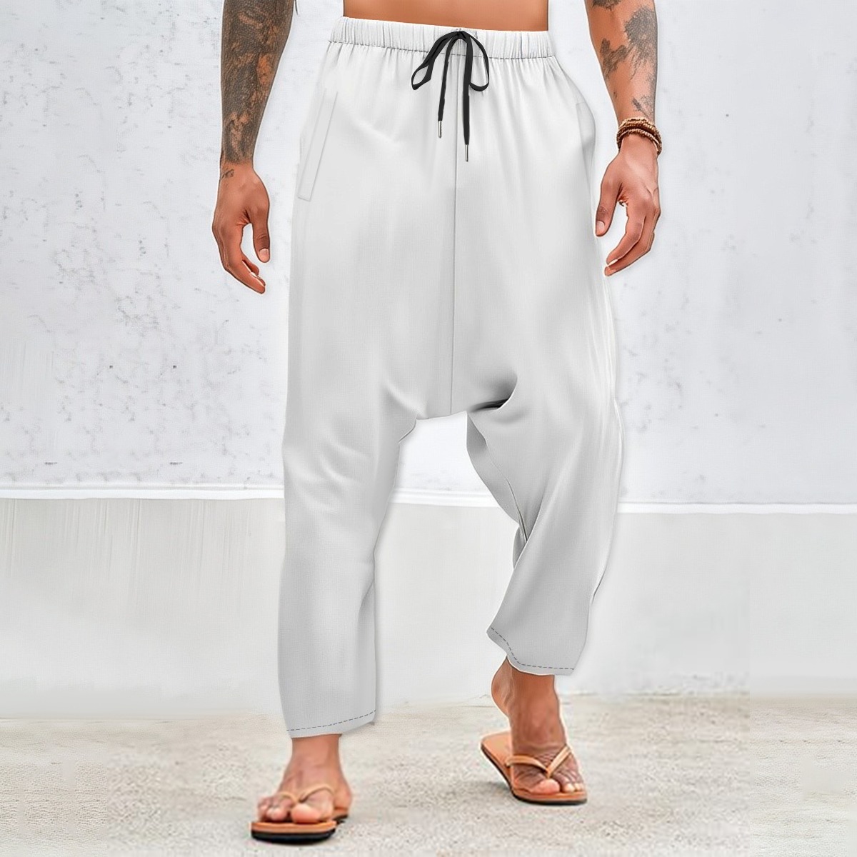 All-Over Print Men’s Harem Pants|245GSM Cotton