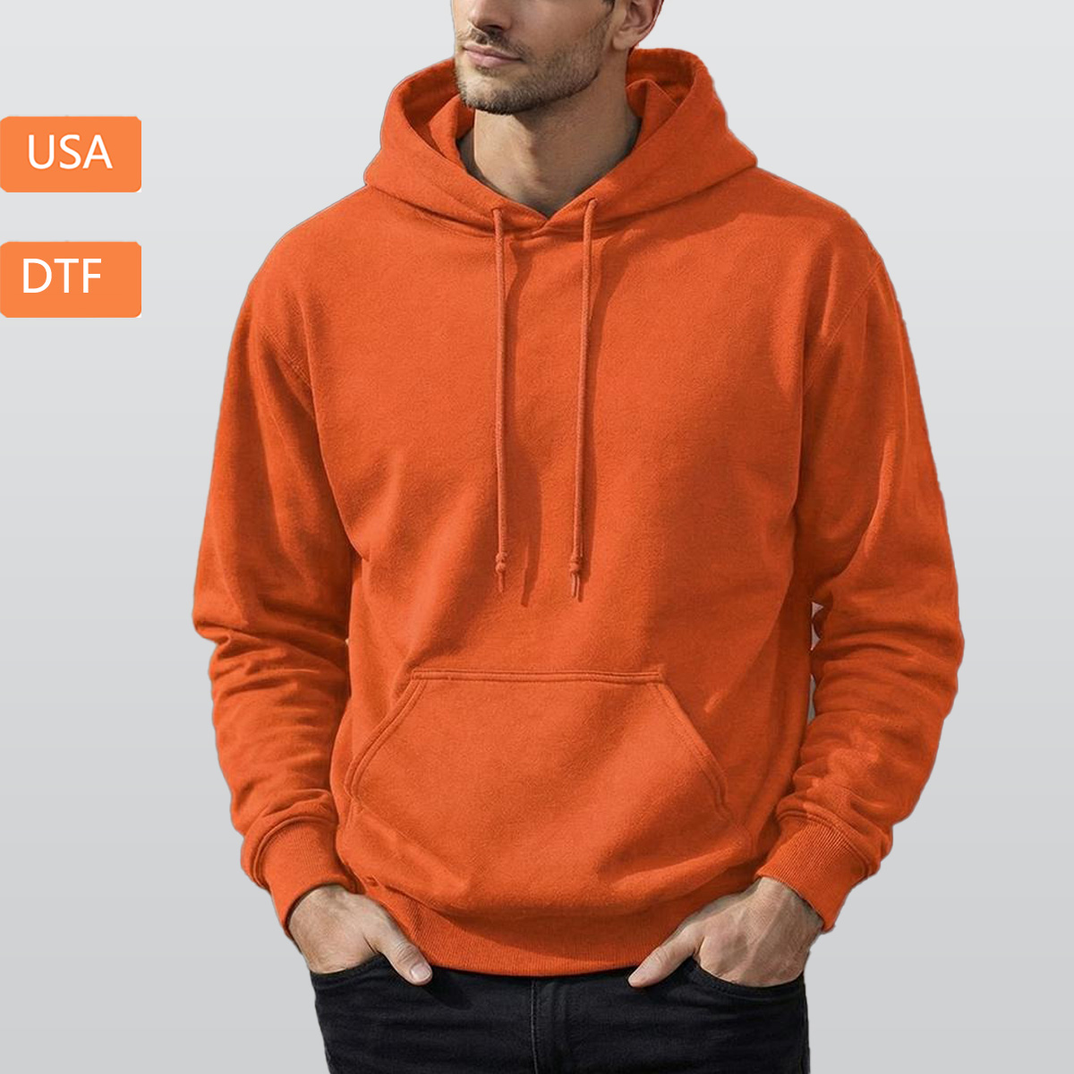 Men's Hoodie Printed in USA |Gildan 18500 Double DTF