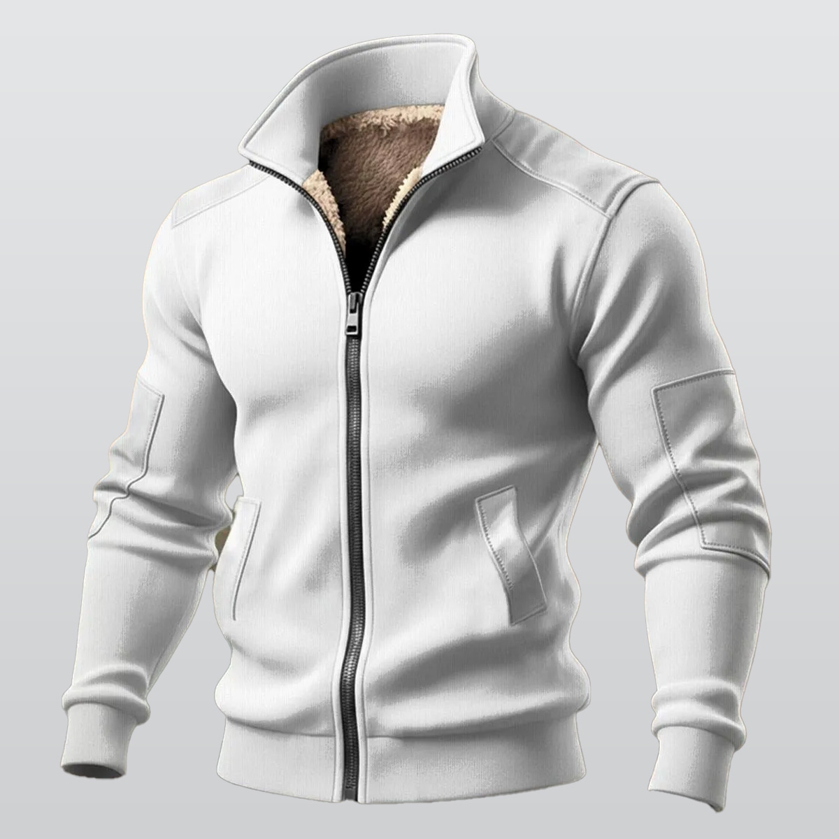 All-Over Print Men's Thick Knit Fleece Jacket