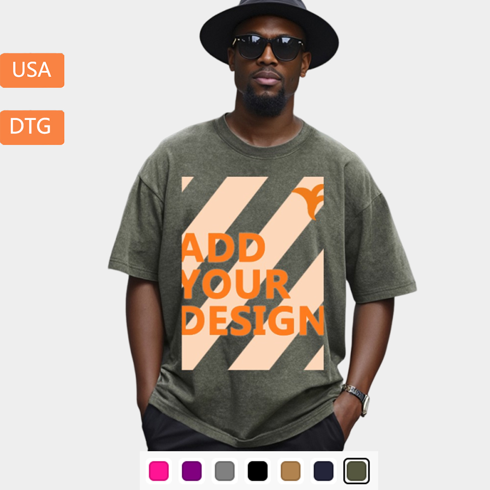 Unisex Heavyweight T-shirt Printed in USA| 210GSM Front DTG