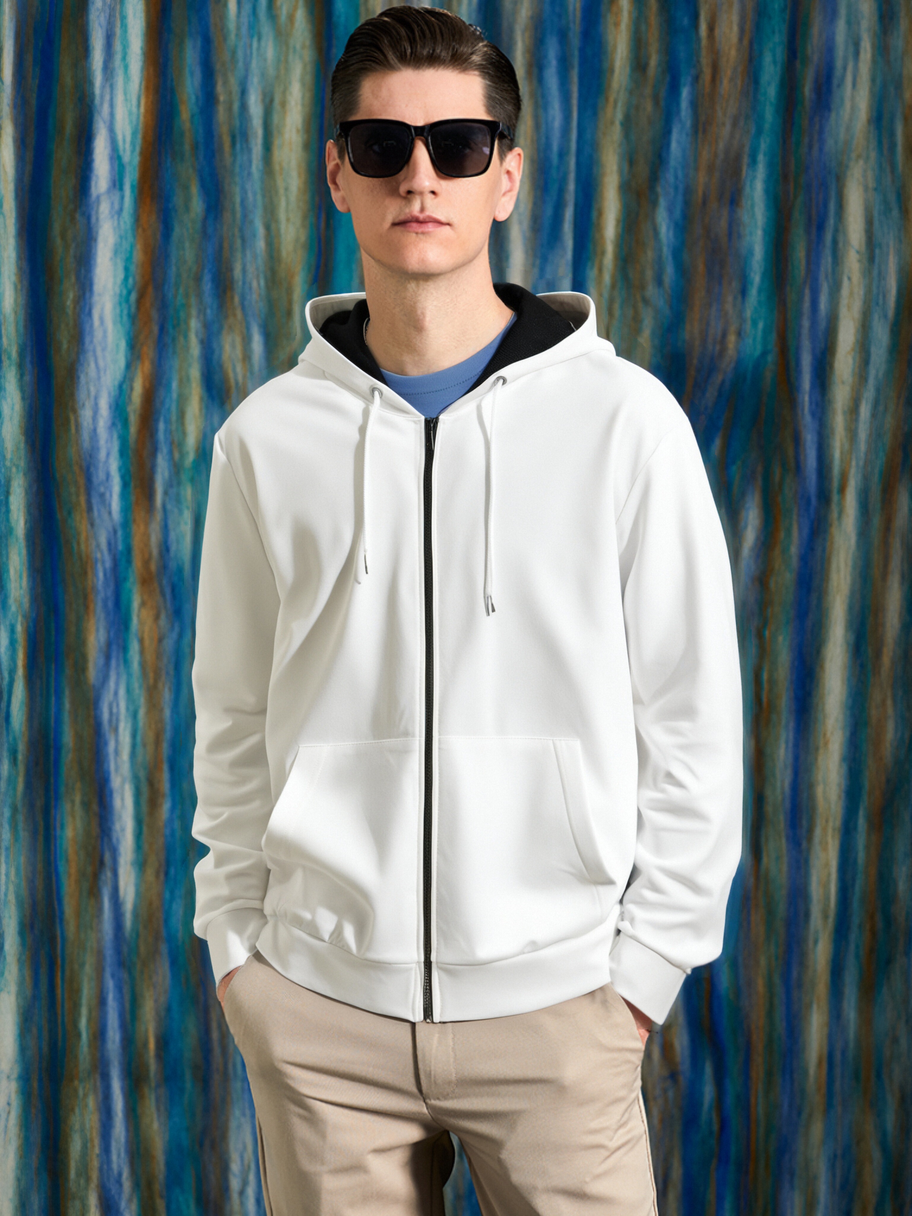 All-Over Print Zip Up Hoodie With Pocket | Interlock