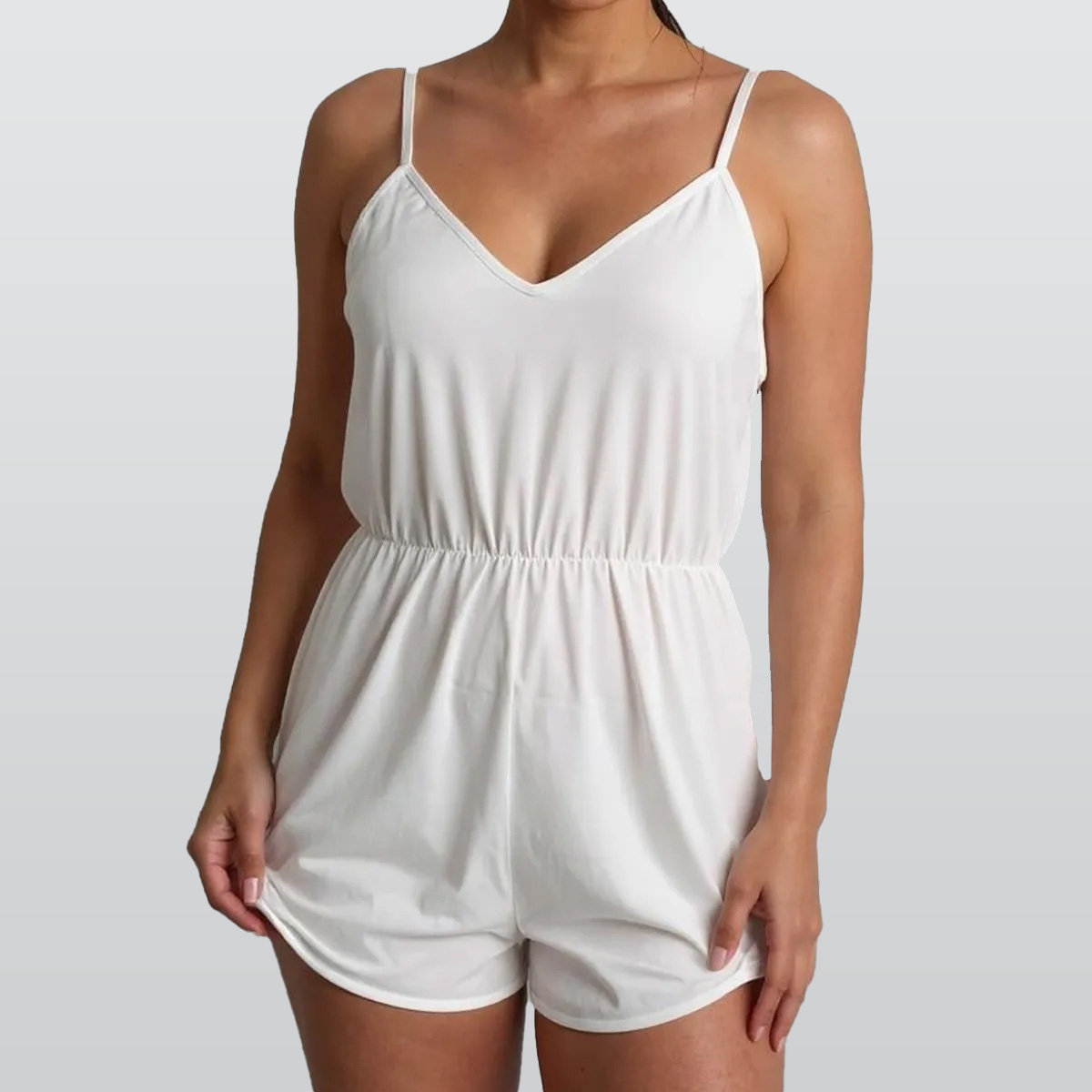 All-Over Print Women's V-neck Cami Romper