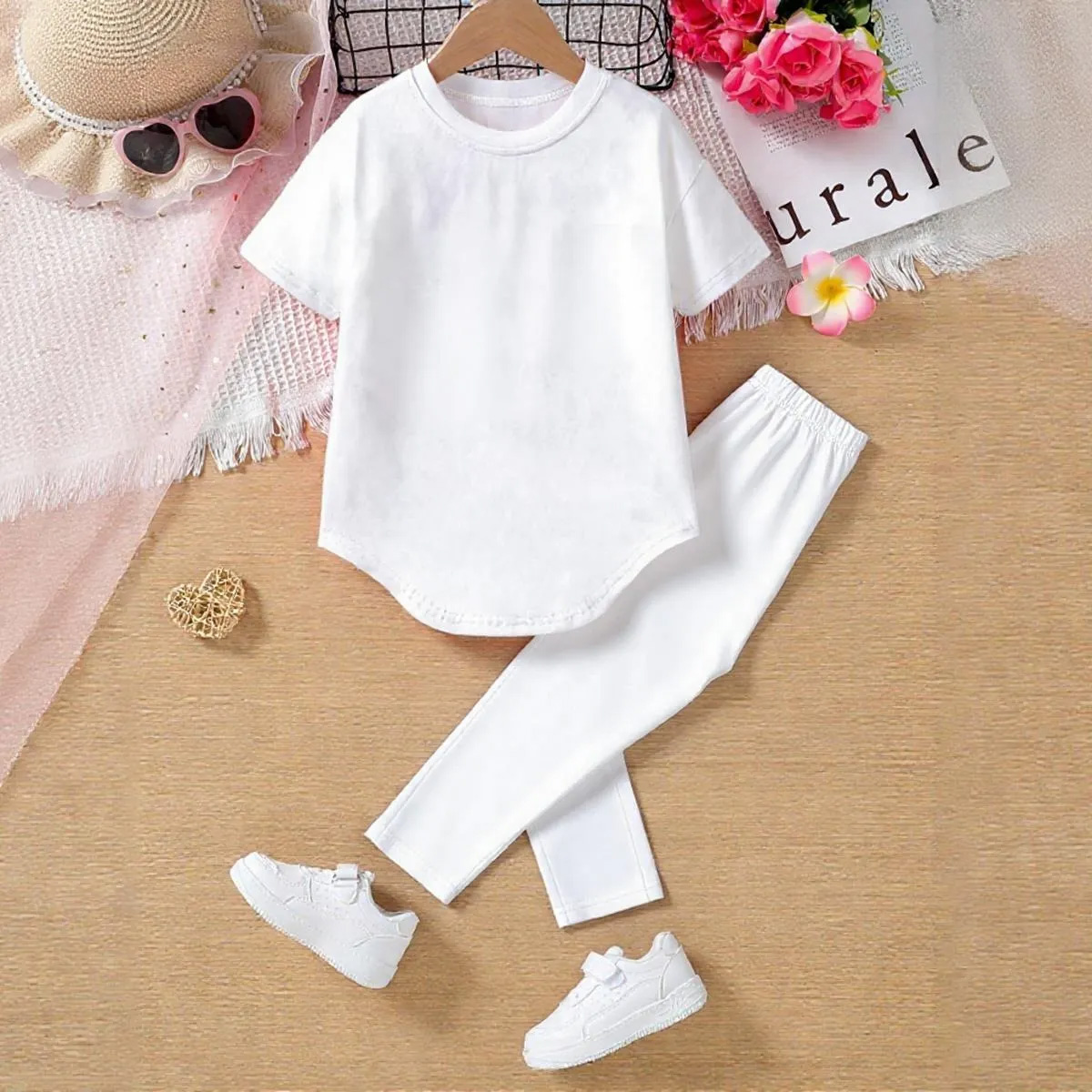 All-Over Print Kids' Casual Top and Pants Set