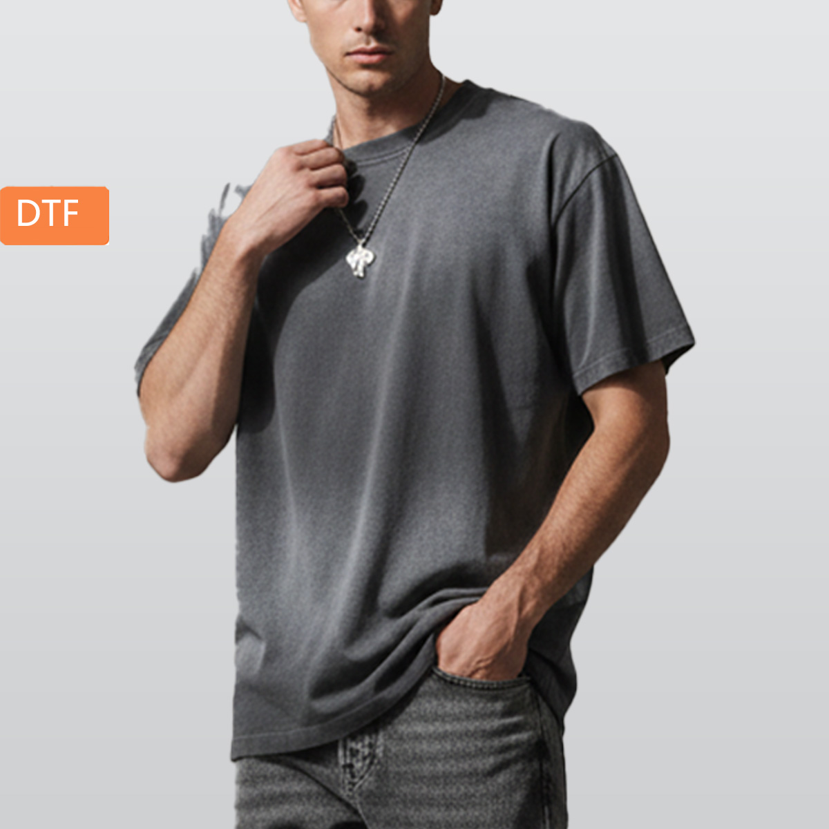 Men’s Distressed Washed Oversized T-Shirt|260GSM DTF