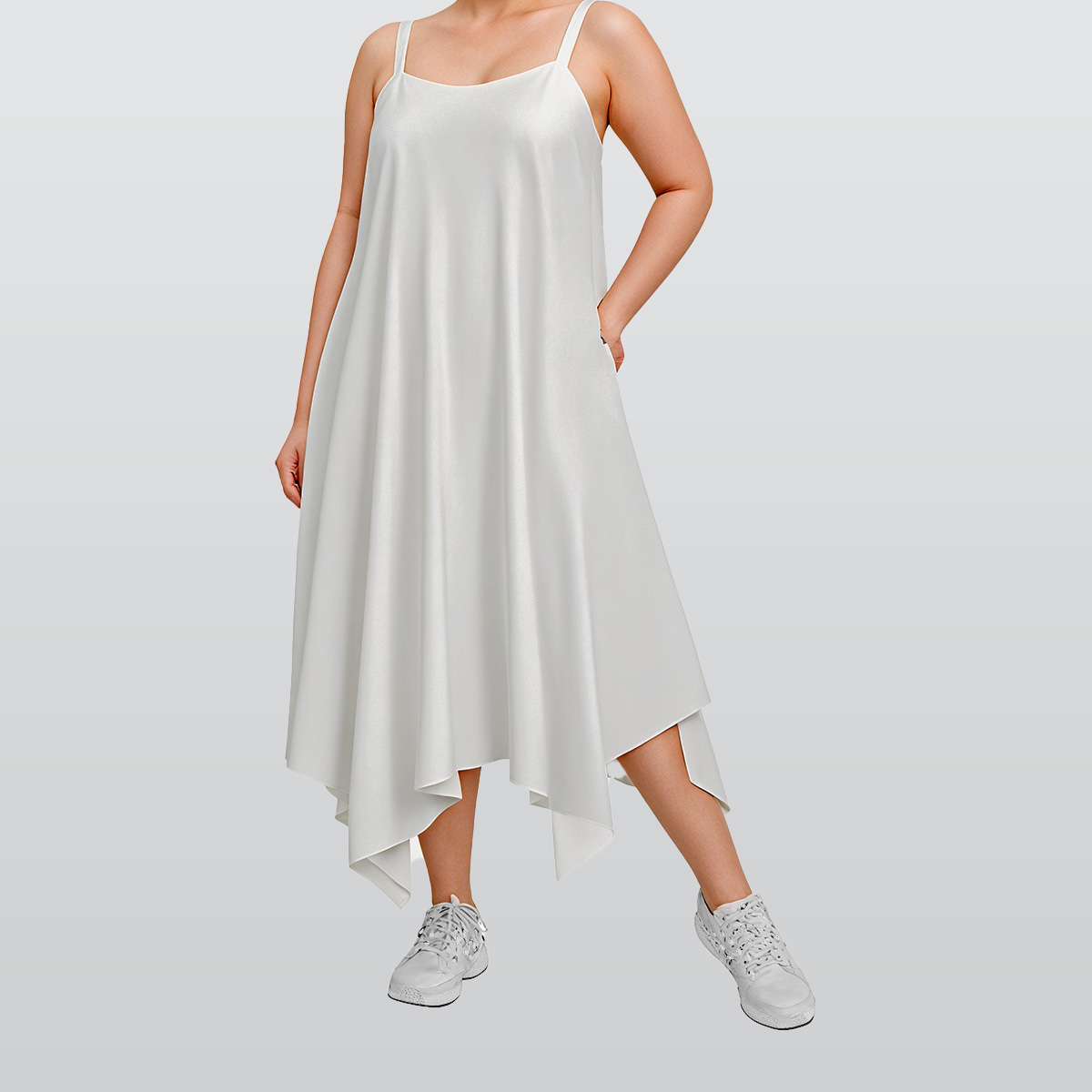 All-Over Print Ladies Spaghetti Strap Maxi Dress