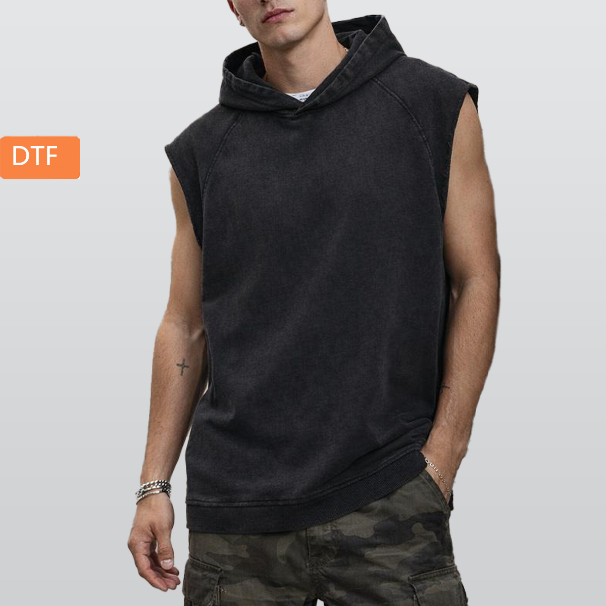 Men's Loose Sleeveless Hoodie|320GSM DTF