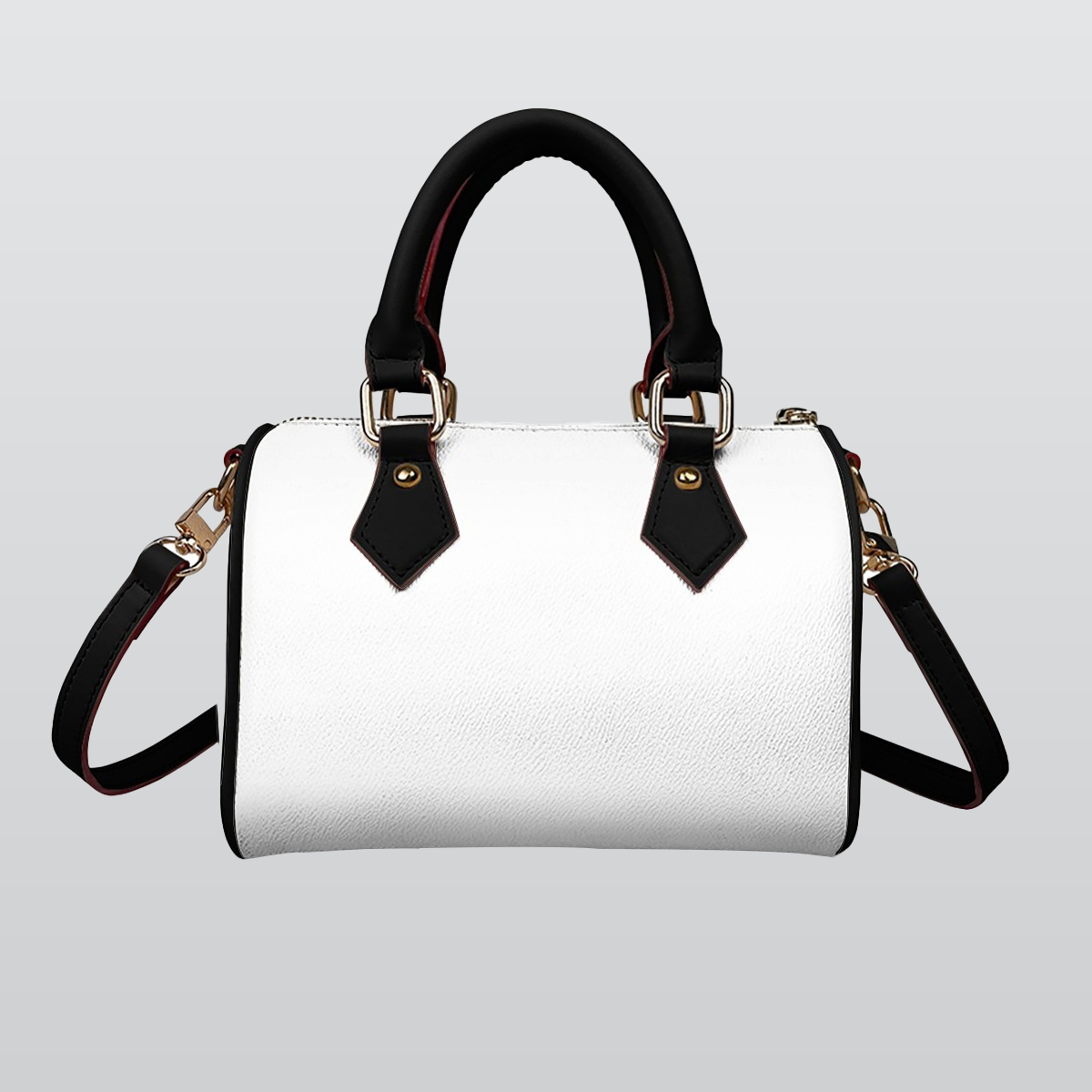 Classic Barrel-Shaped PU Leather Handbag