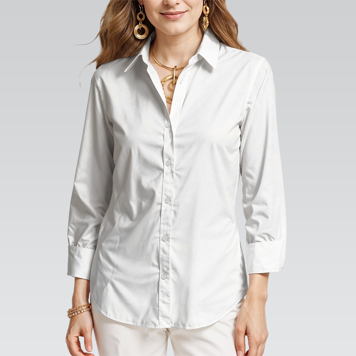 All-Over Print Women's Mid-Length Sleeve Shirt
