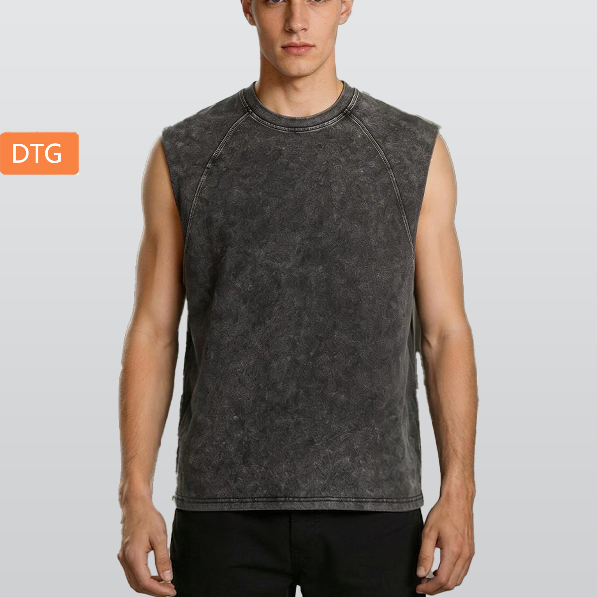 Men's Washed Sleeveless Muscle Tank Top|275GSM DTG