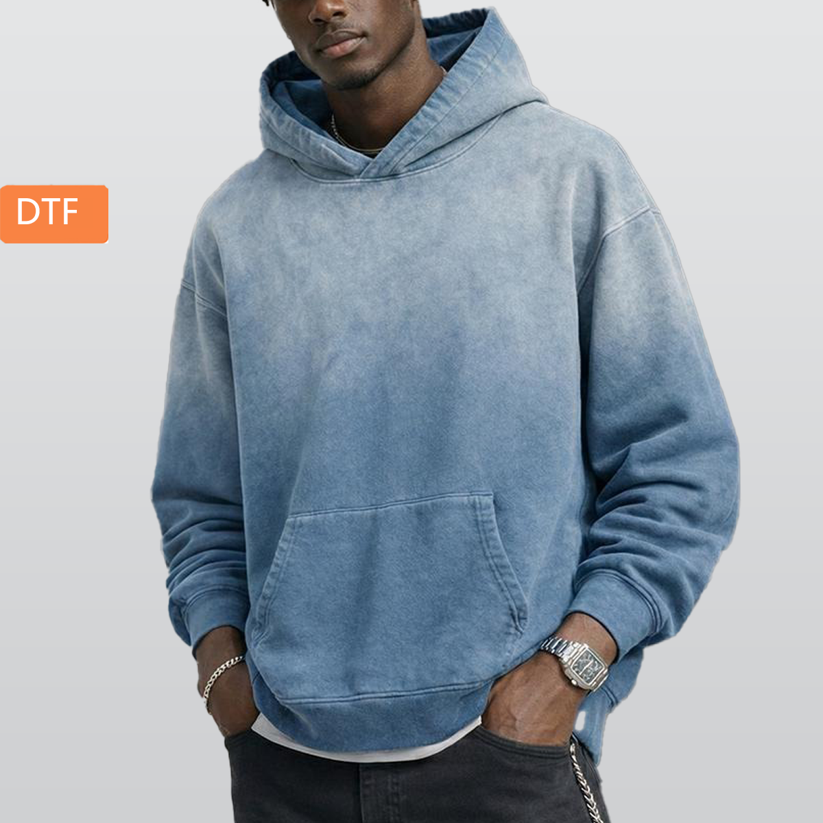 Men’s Vintage Wash Pullover Hoodie|420GSM DTF