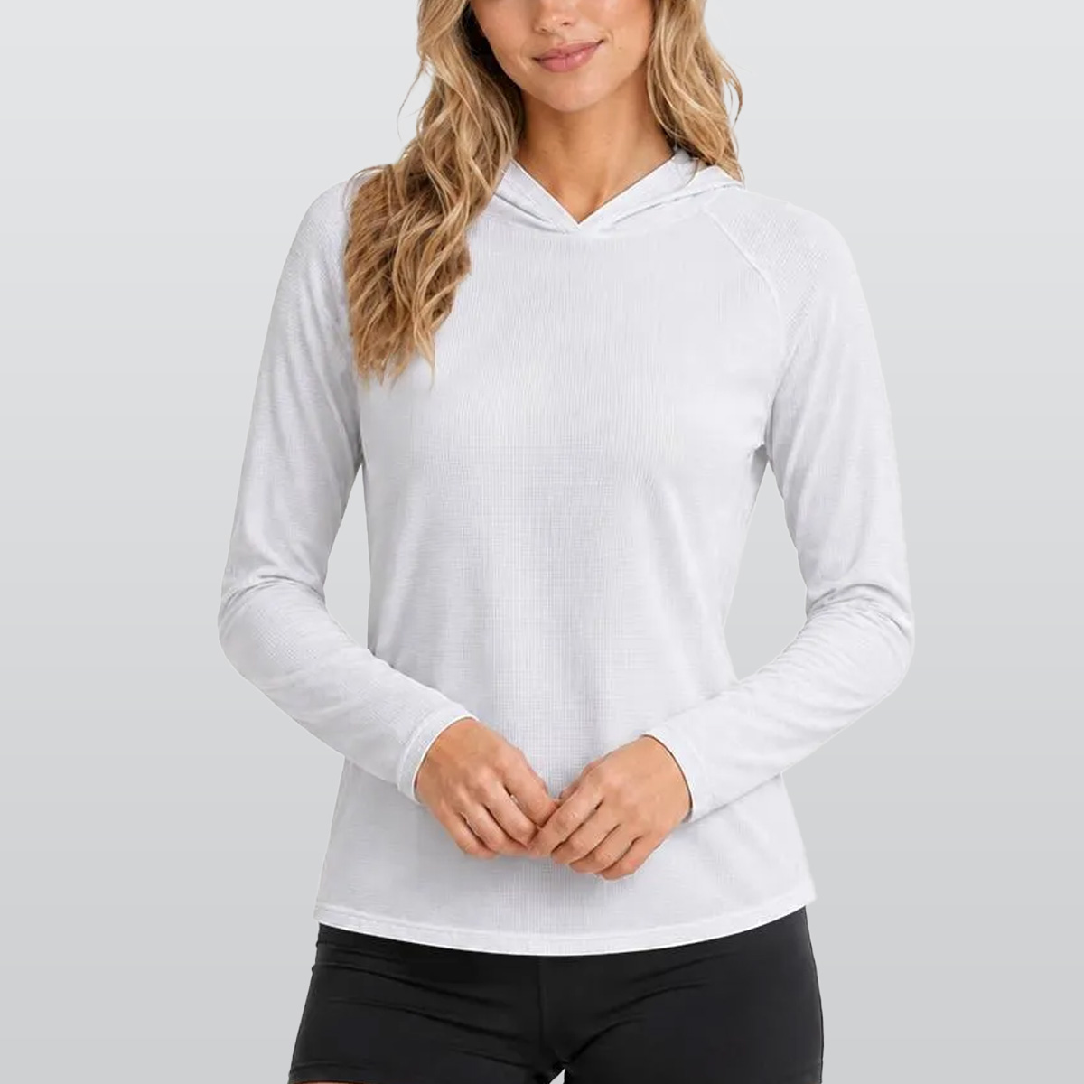All-Over Print Women's Hooded Raglan Sun Protection Sport Jersey With Long Sleeve