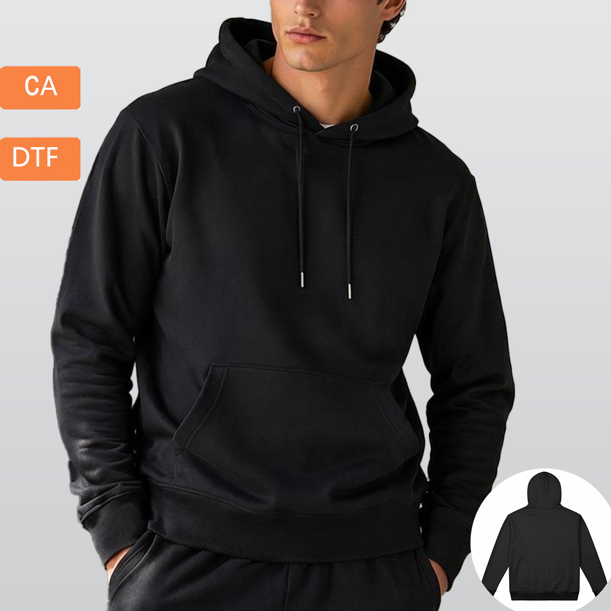 Men's Fleece Hoodie Printed in Canada| 270GSM Front DTF