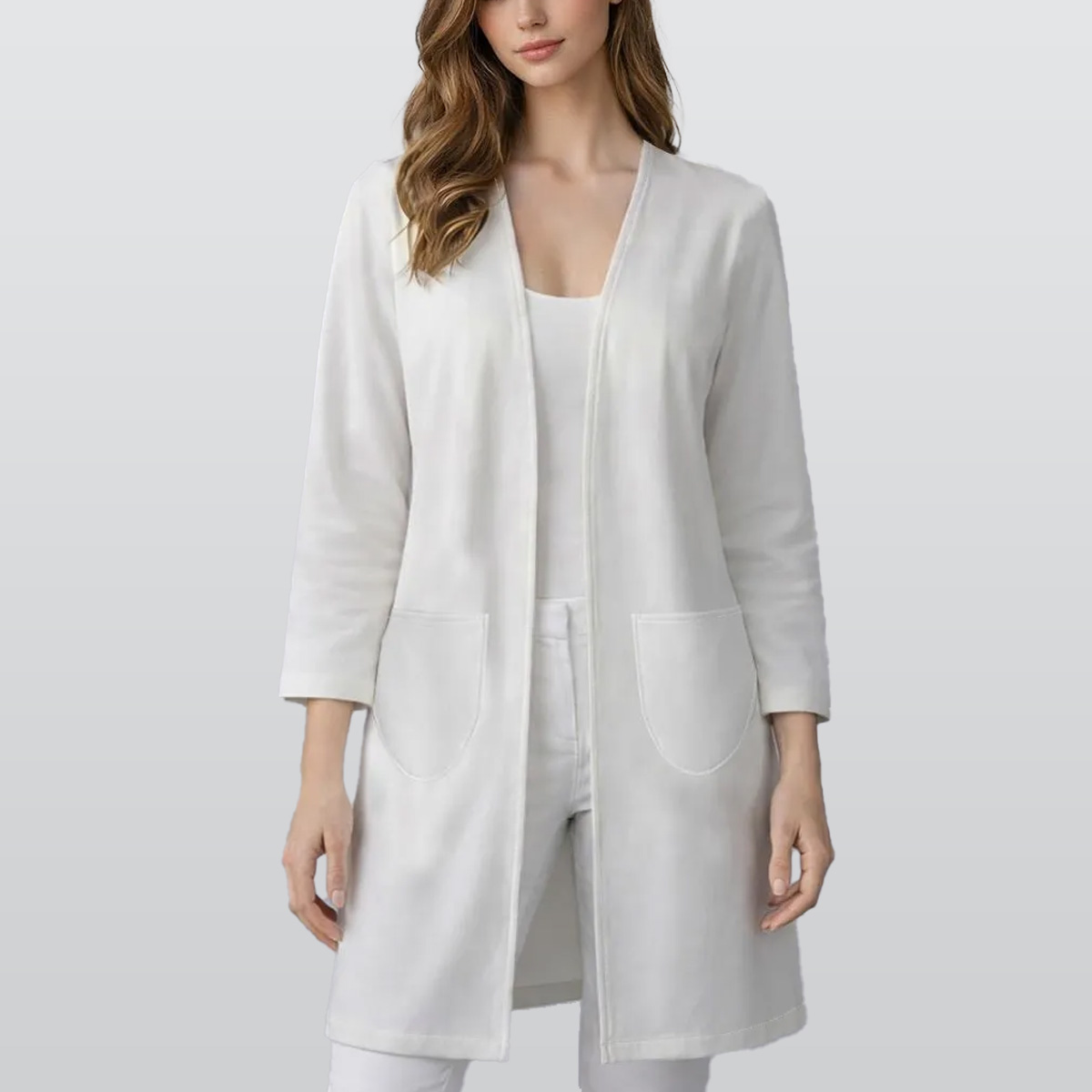 All-Over Print Women’s Mid‑Length Cotton Blend Coat