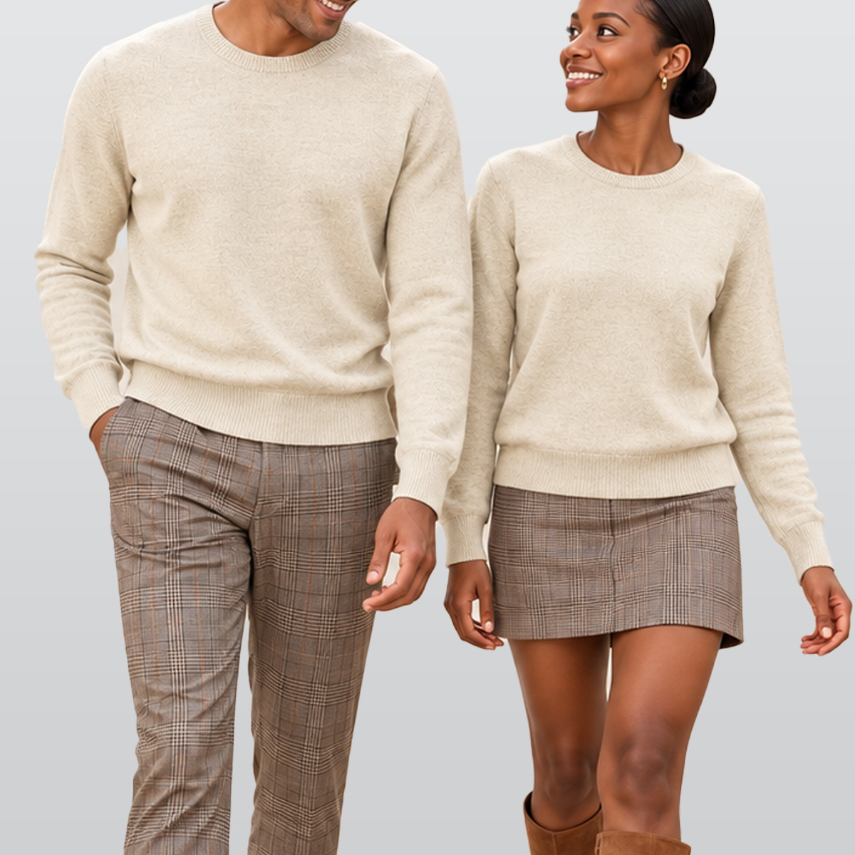 Unisex Soft Wool-Blend Crewneck Knit Sweater|Embroidery
