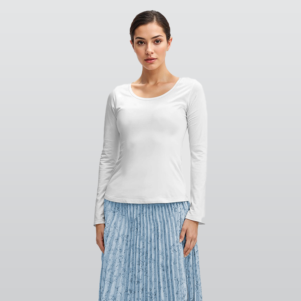 All-Over Print Women's Long Sleeve T-Shirt With Slightly Flared Sleeves