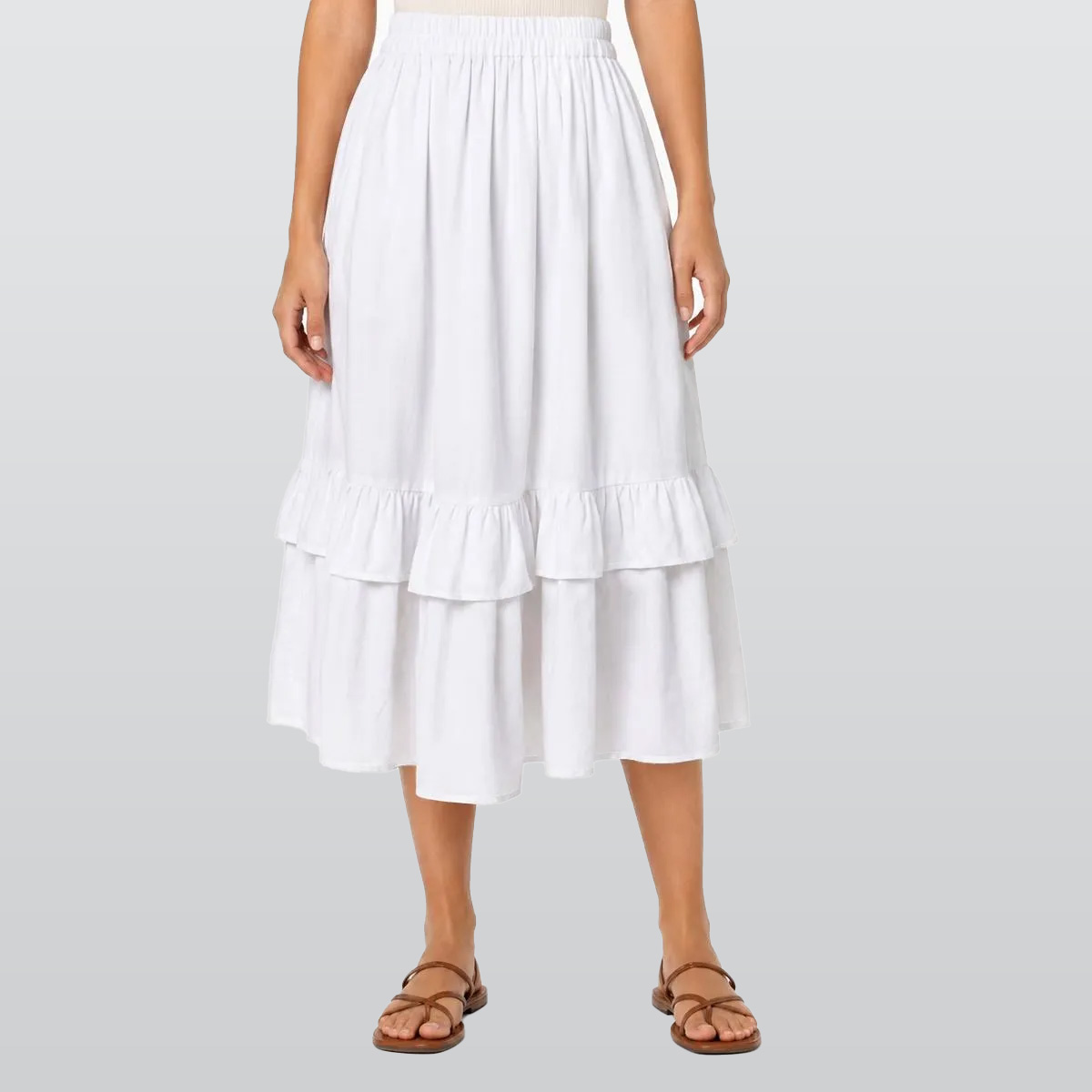 All-Over Print Women's Patchwork Ruffle Skirt