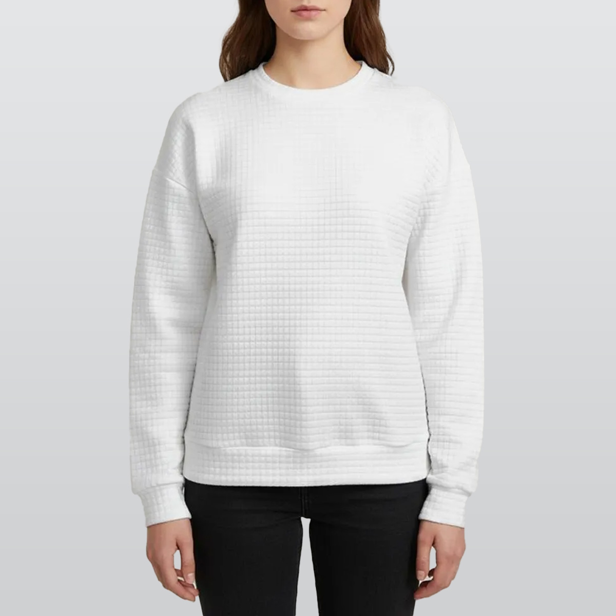 All-Over Print Women's Thick Waffle Knit Sweatshirt
