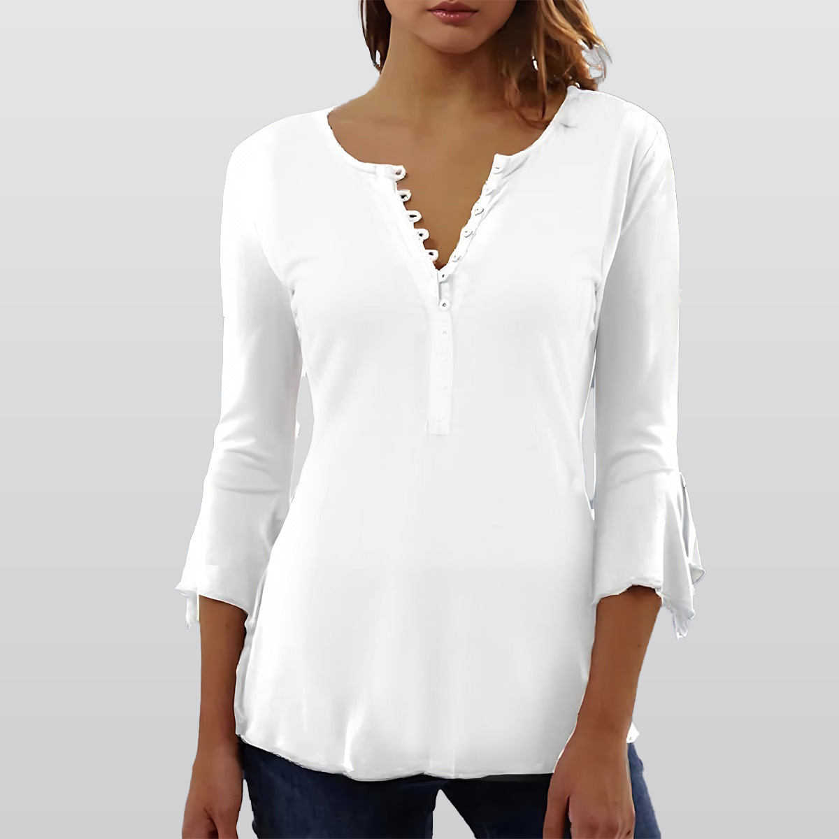 All-Over Print Women's T-shirt With 3\/4 Sleeve