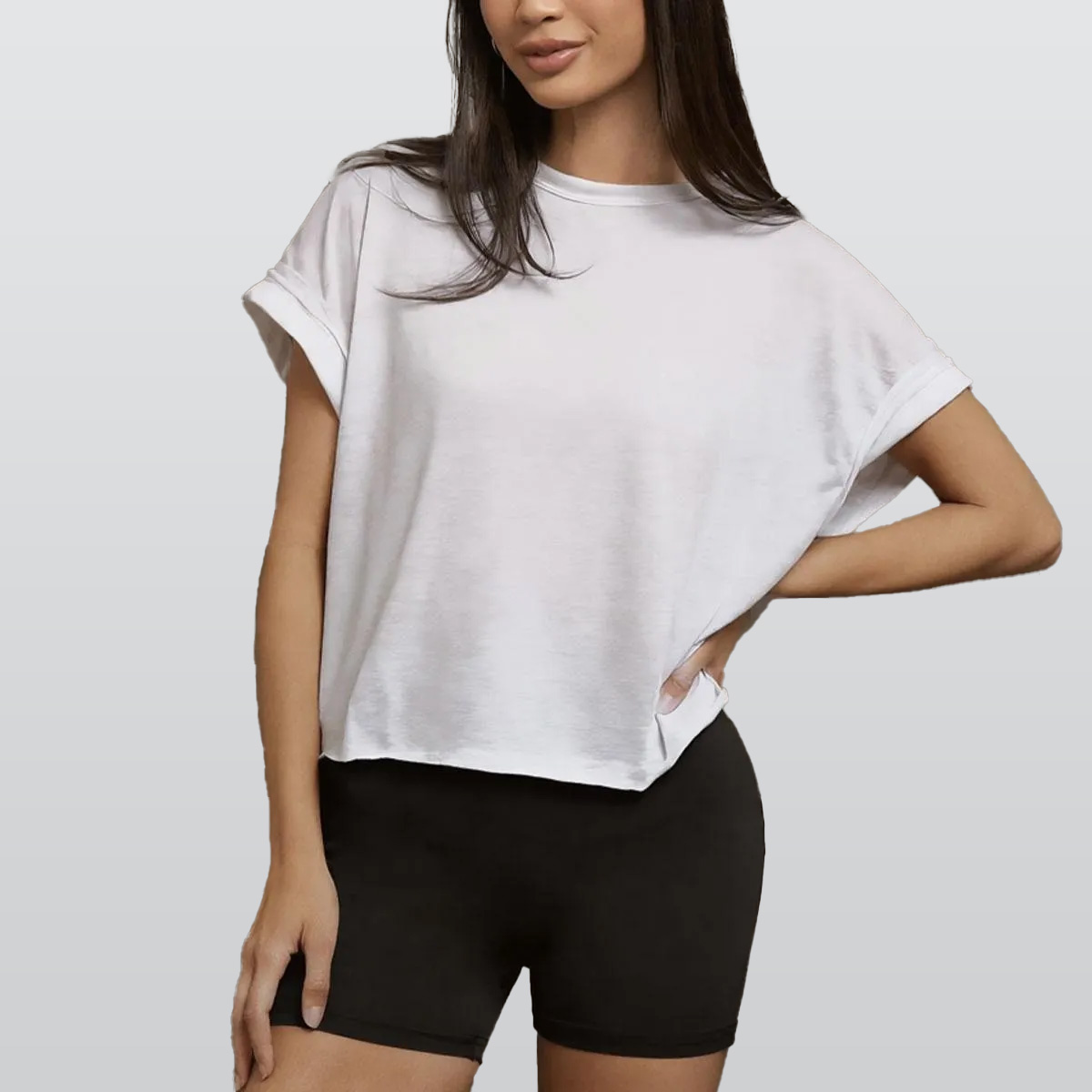 All-Over Print Women's Open-Back Crossover Workout Tee