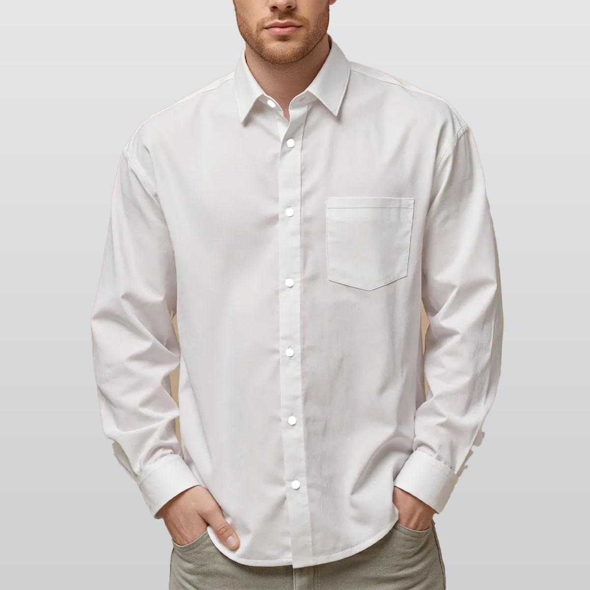 All-Over Print Men's Slim Fit Long Sleeve Shirt