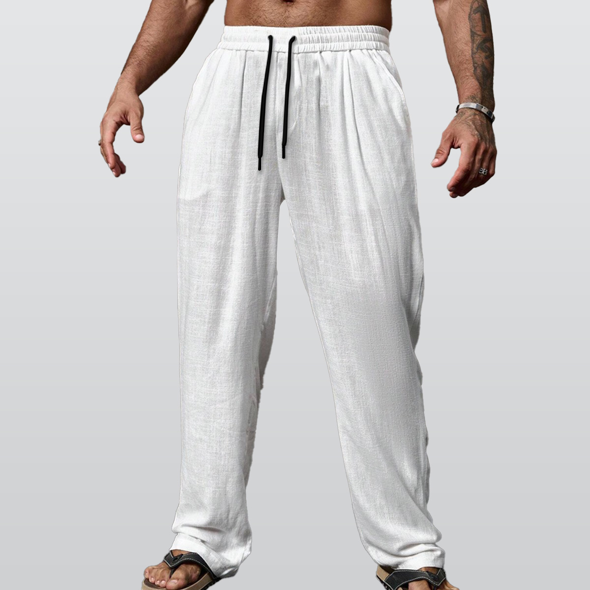All-Over Print Men's Loose Casual Pants With Pocket