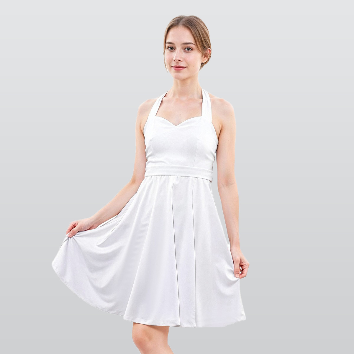 All-Over Print Women’s Halter Skater Dress