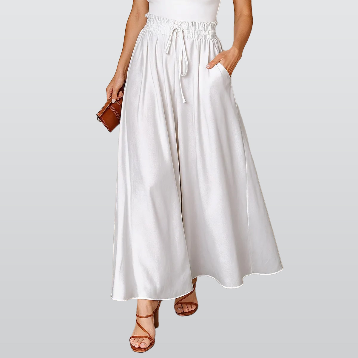 All-Over Print Women's Ruffled Wide-Leg Pants