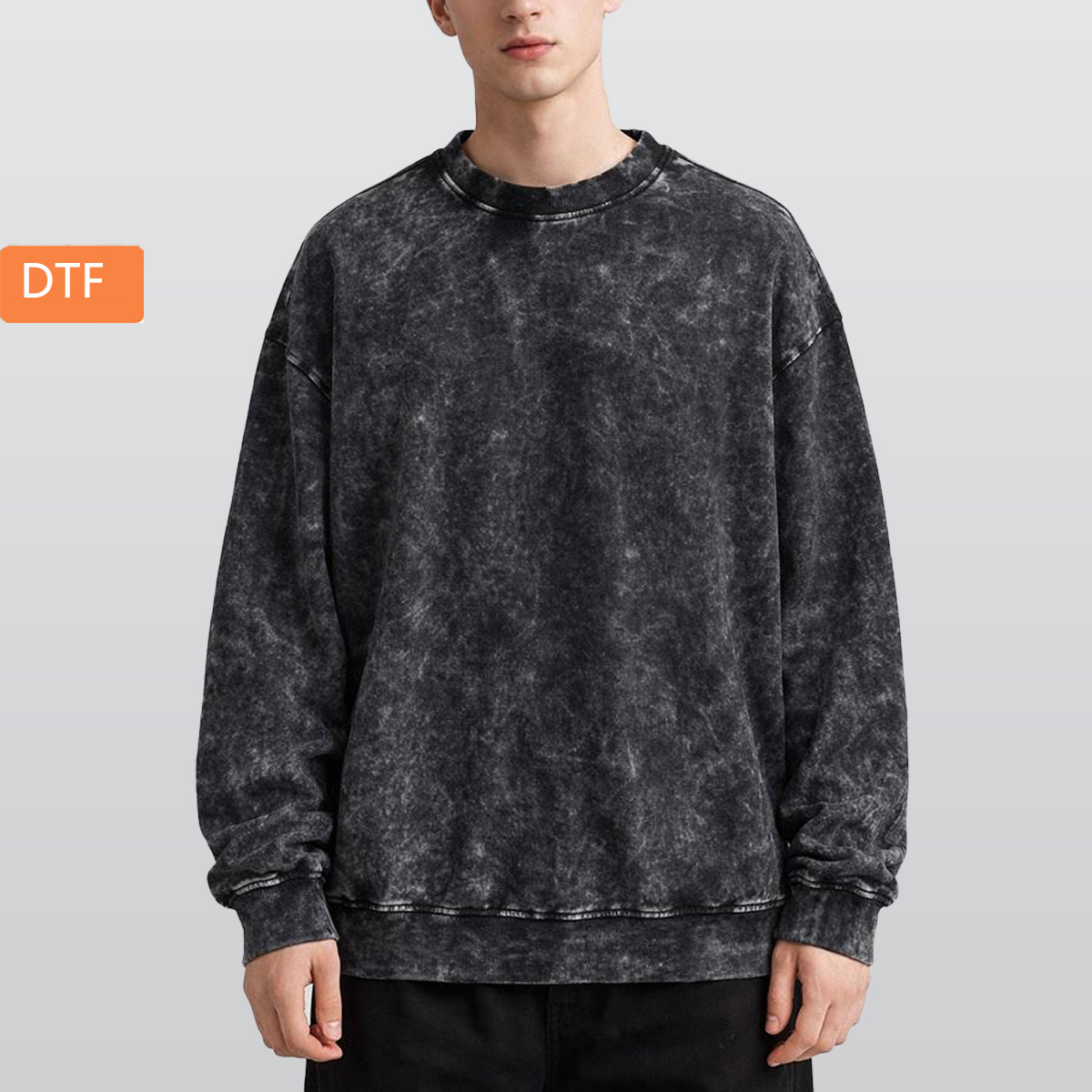 Men’s Distressed Vintage Wash Sweatshirt|360GSM DTF