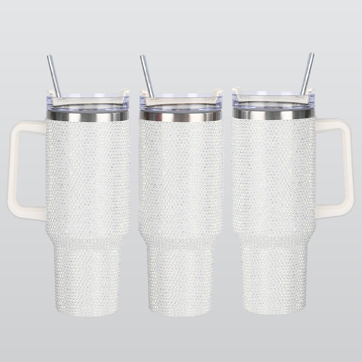 40oz Diamond Cup With Stainless Steel Straw