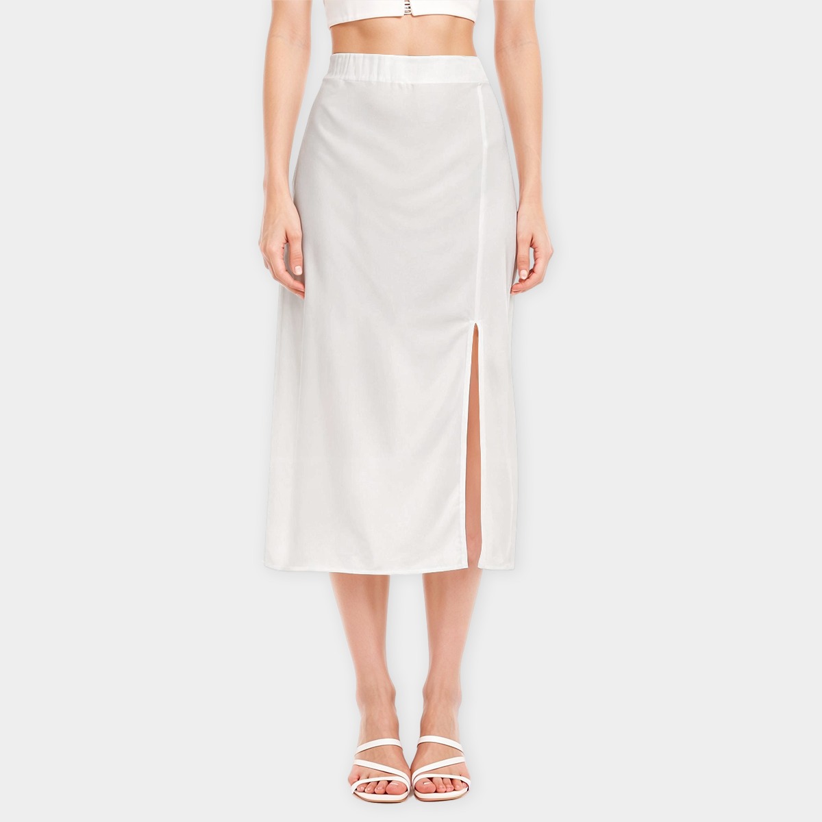 All-Over Print Women's High-Waisted Slit Midi Skirt