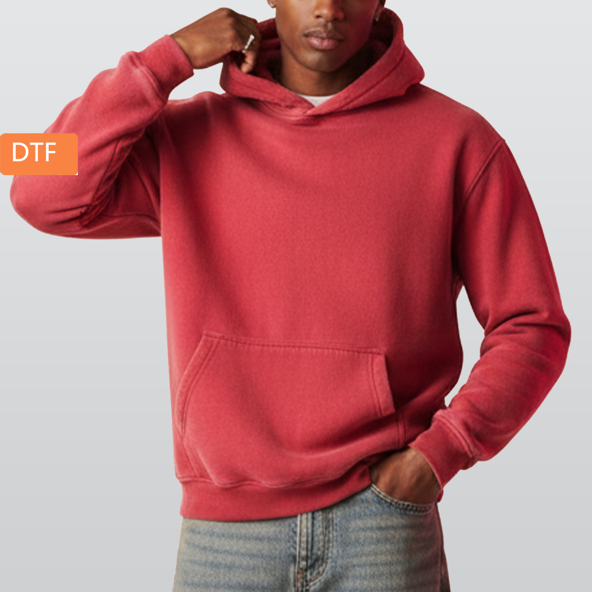 Men’s Fleece-Lined Vintage Wash Hoodie|355GSM DTF