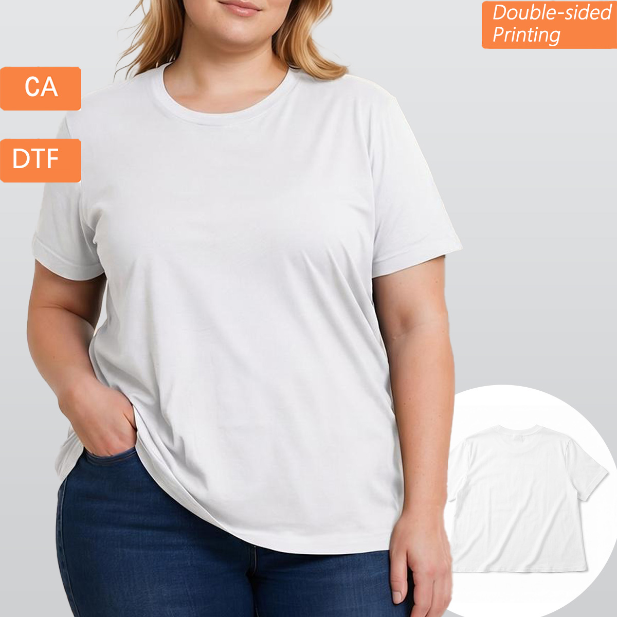 Women's Essential Crew Neck T-Shirt Printed in Canada|180GSM Double DTF