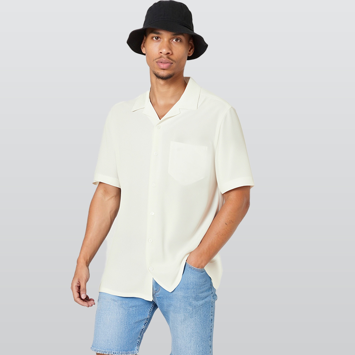 All-Over Print Men's Hawaiian Shirt With Pocket