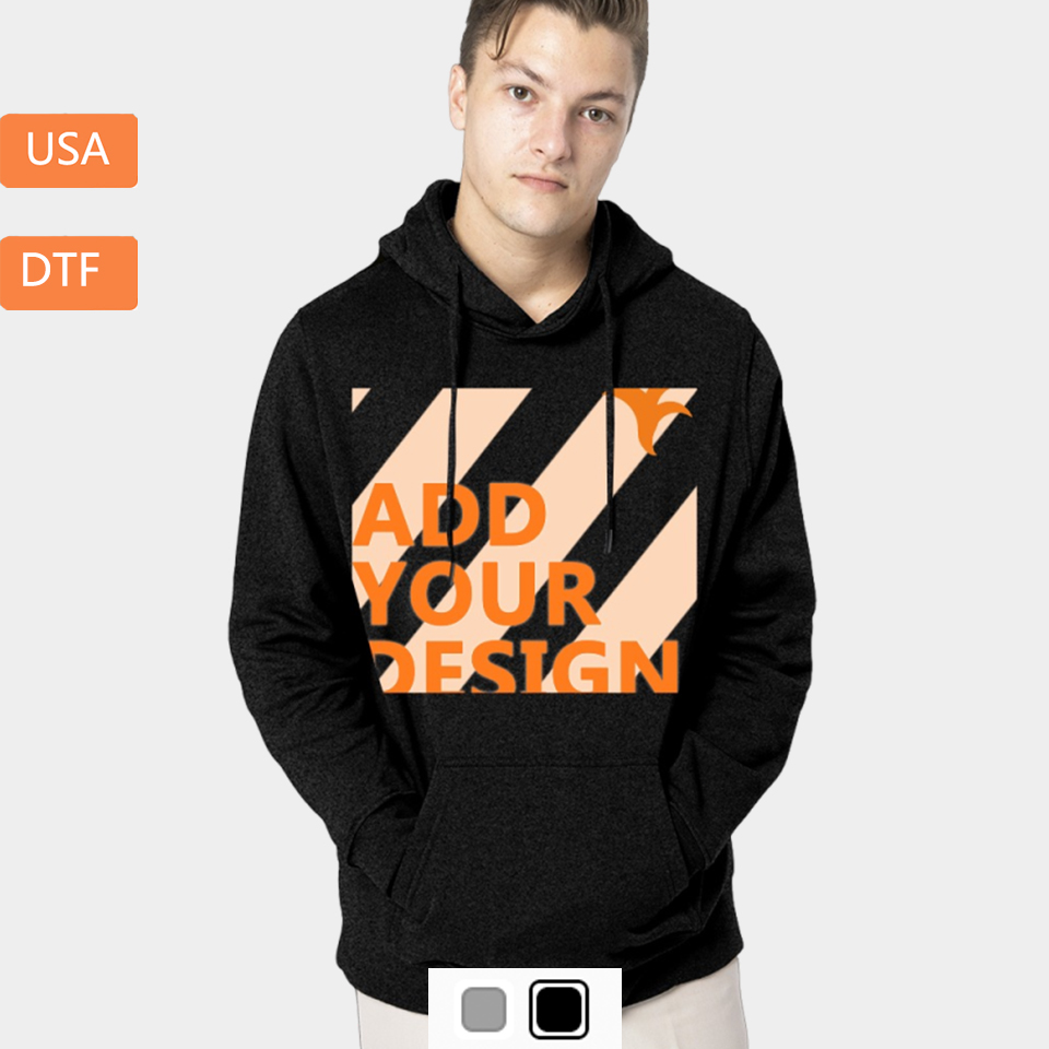 Men's Fleece Hoodie Printed in USA| 270GSM Front DTF