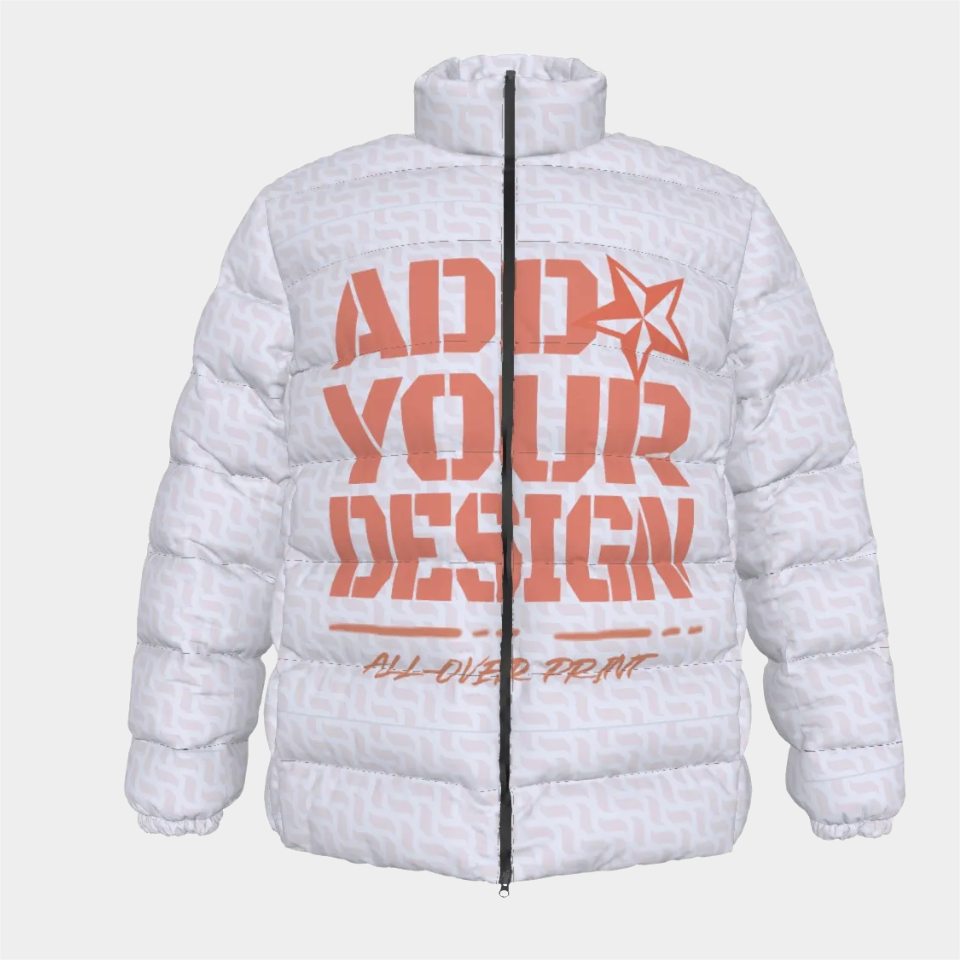 All-Over Print Unisex Stand collar slim down jacket