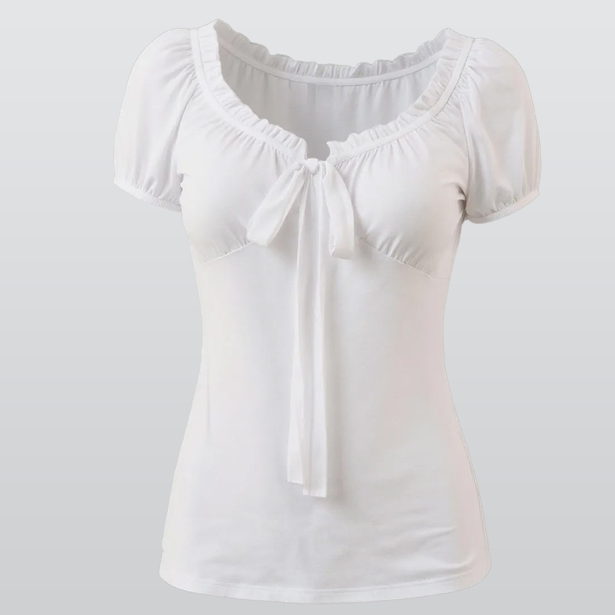 All-over print Women's Puff Sleeve Pleated Shirt