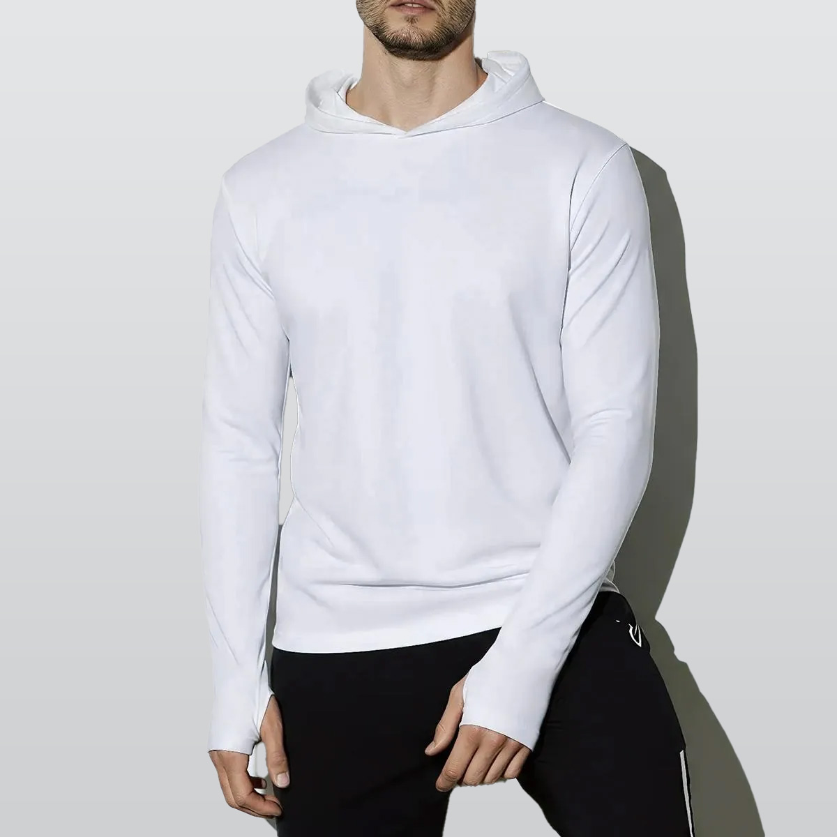 All-Over Print Men's Sunscreen Sports Hoodie With Thumb Holes